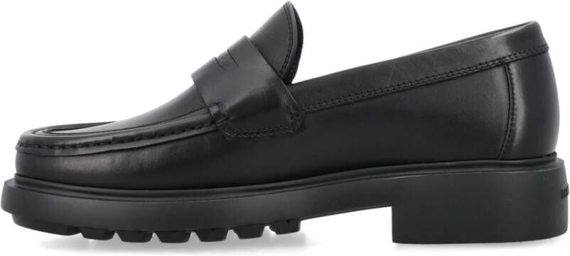 Salvatore Ferragamo Zwarte Loafers met Penny Slot Detail Black Heren