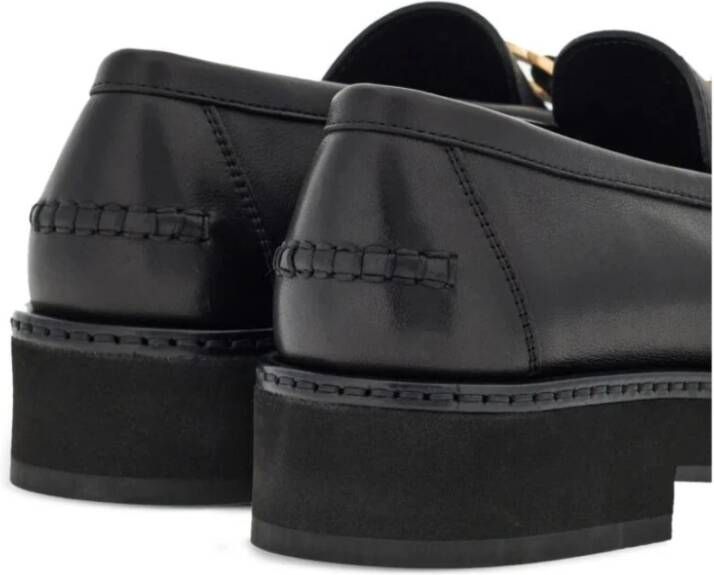 Salvatore Ferragamo Zwarte Leren Instappers met Gancini Detail Black Dames - Foto 6