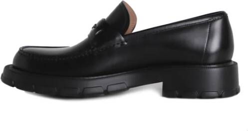 Salvatore Ferragamo Zwarte platte schoenen met handtekening dwarsbalk Black Heren