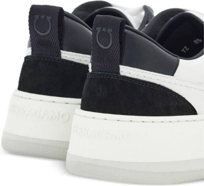 Salvatore Ferragamo Zwarte Twee-Tinten Panel Sneakers Black Heren