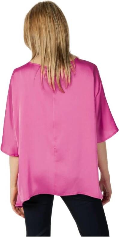 Sandro Ferrone Fuchsia Boot Hals Blouse