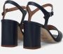 Sangiorgio Blauwe Leren Blokhak Sandalen Blue Dames - Thumbnail 4