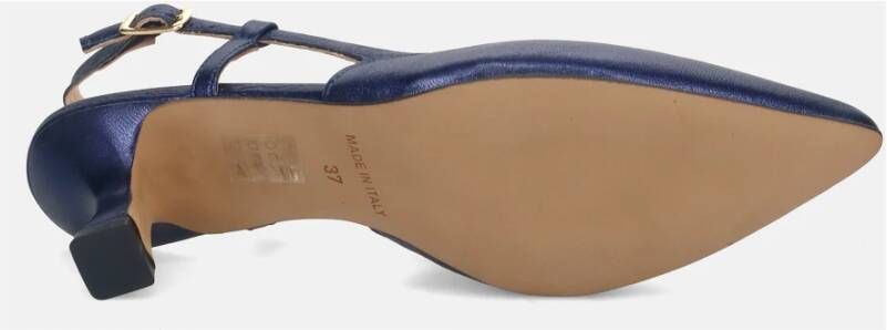 Sangiorgio Blauwe Leren Spoolhak Schoenen