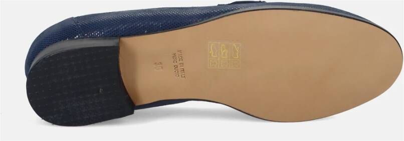 Sangiorgio Blauwe Tejus Print Leren Mocassin