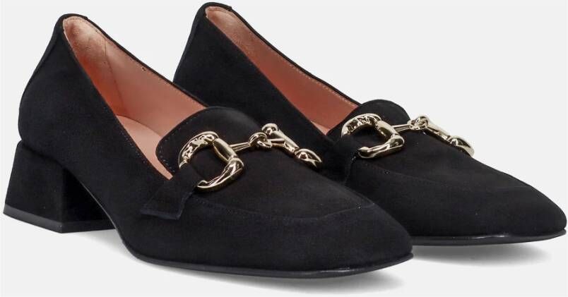 Sangiorgio Elegante zwarte suède schoenen met vierkante neus Zwart Dames