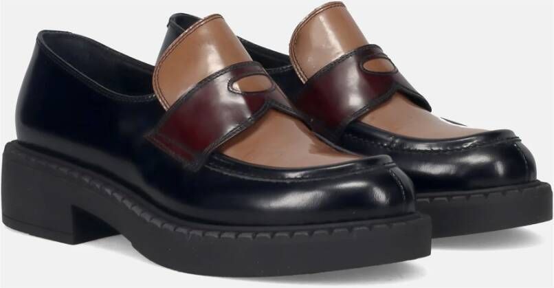 Sangiorgio Geborsteld leren mocassin schoenen Multicolor Dames