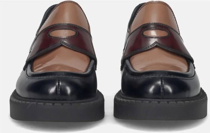 Sangiorgio Geborsteld leren mocassin schoenen Multicolor Dames