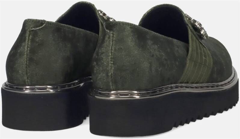 Sangiorgio Groene Sneakers met Glanzend Accessoire Green Dames