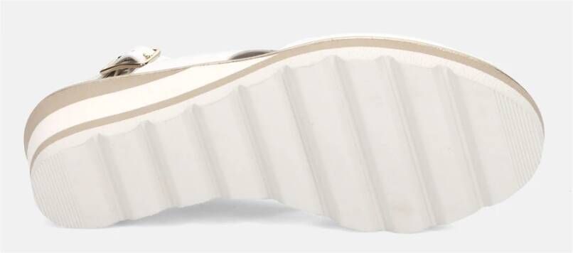 Sangiorgio Witte Leren Sandaal Comfort Stijl