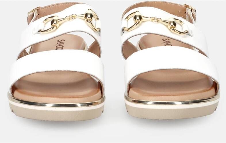 Sangiorgio Witte Leren Sandalen White Dames