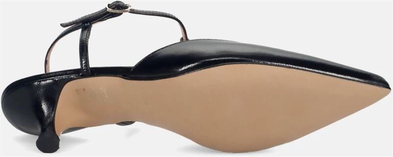 Sangiorgio Zwarte Leren Schoen Spool Hak