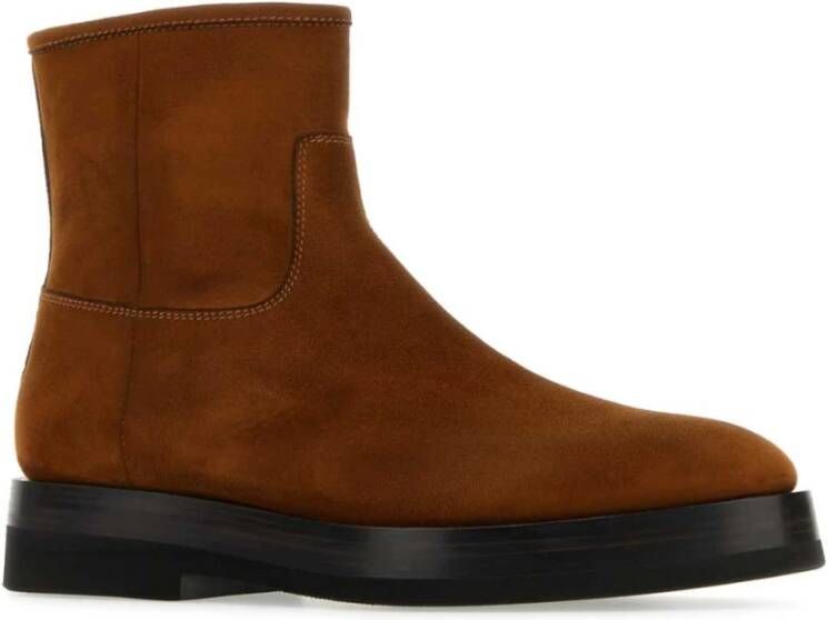 Santoni Karamel suède enkellaarzen stijlvolle herenschoenen Bruin Heren