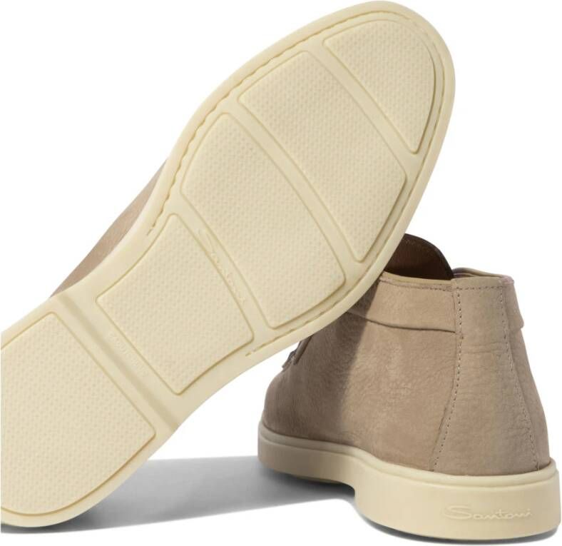 Santoni Beige Enkellaarzen Verhoog Je Stijl
