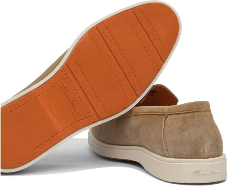Santoni Beige Loafer Schoenen voor Mannen