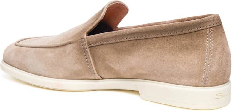Santoni Beige Suède Loafers voor Heren