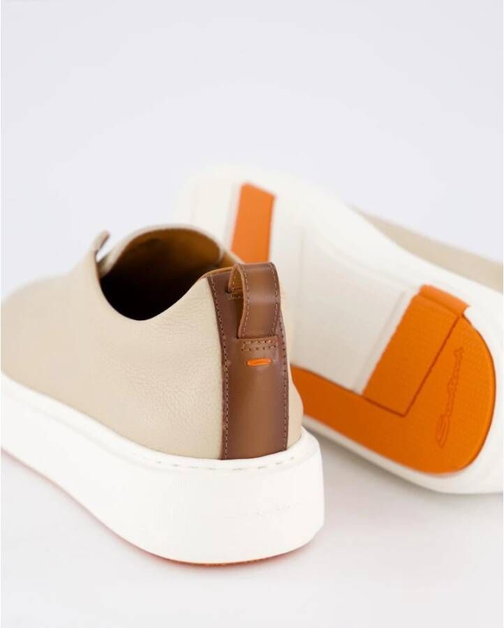 Santoni Beige Victory Sneaker voor Dames