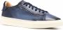 Santoni Blauwe Handgemaakte Geperforeerde Leren Sneaker Blue Heren - Thumbnail 8