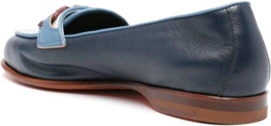 Santoni Blauwe Gevlochten Kwast Loafers Blue Dames