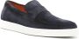 Santoni Blauwe Leren Loafers Casual Flats Blue Heren - Thumbnail 2