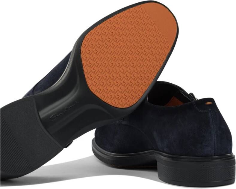 Santoni Blauwe Loafer Schoenen voor Mannen