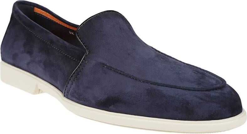 Santoni Blauwe Malibu Loafers Blue Heren