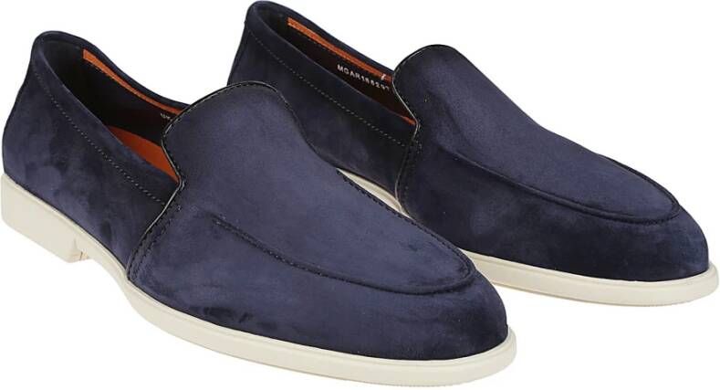 Santoni Blauwe Malibu Loafers Blue Heren