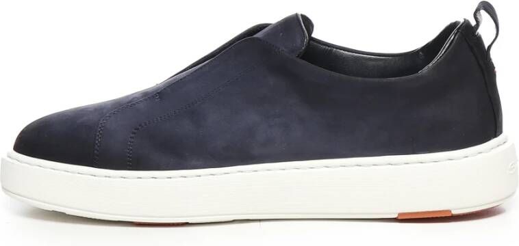Santoni Blauwe Sneakers met Rubberen Zool