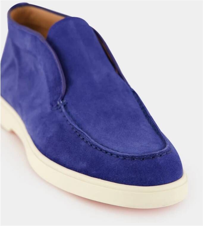 Santoni Blauwe Suède Desert Boots