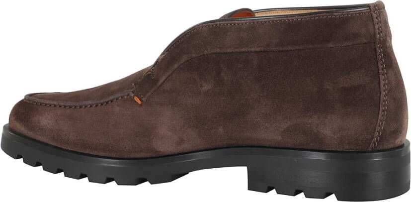Santoni Blauwe Suède Enkellaars Slip-On Stijl