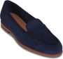 Santoni Blauwe Suède Instap Blokhak Schoenen - Thumbnail 2