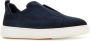 Santoni Blauwe Suède Instappers Sneakers - Thumbnail 2