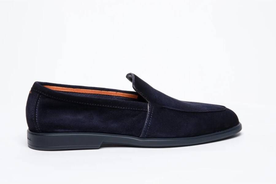 Santoni Blauwe Suède Loafers
