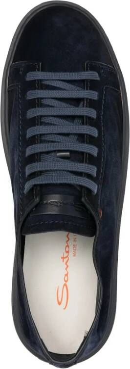 Santoni Blauwe Suède Sneaker