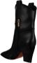Santoni Zwarte Laarzen Leer Bestel Een Maat Kleiner Black Dames - Thumbnail 6