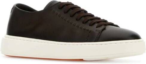 Santoni Bruin Leren Schone Sneakers