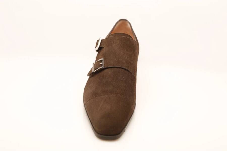 Santoni Bruin Smoke Dubbele Gespschoen Brown Heren