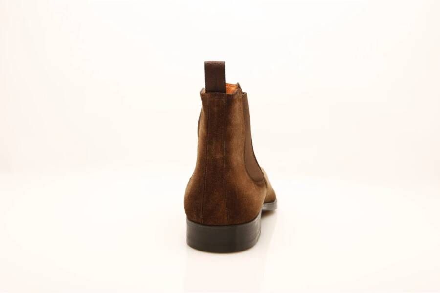 Santoni Bruine Chelsea Boot Suède Brown Heren