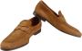 Santoni Bruine leren mocassin met decoratieve voorband - Thumbnail 2