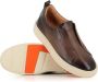 Santoni Bruine Leren Sneakers met Ronde Neus Brown Heren - Thumbnail 2