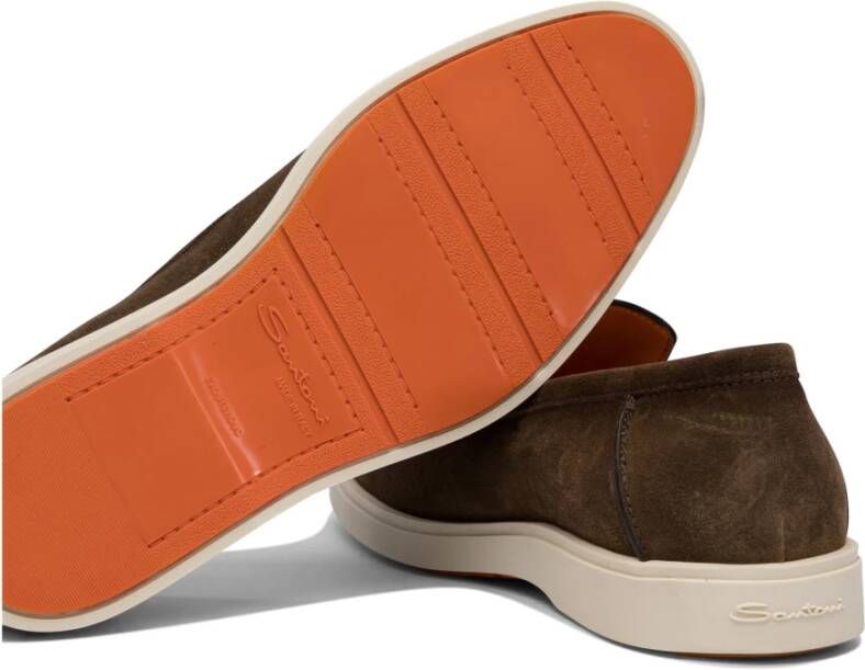 Santoni Bruine Loafer Schoenen voor Mannen