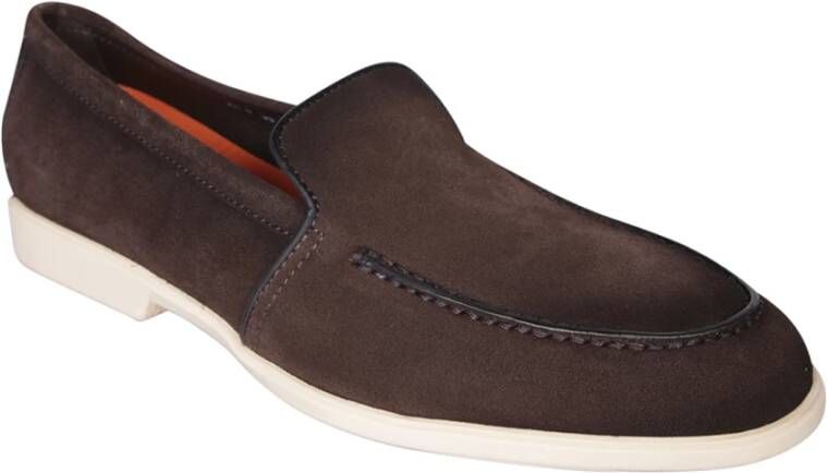 Santoni Bruine Loafer Schoenen voor Mannen Brown Heren