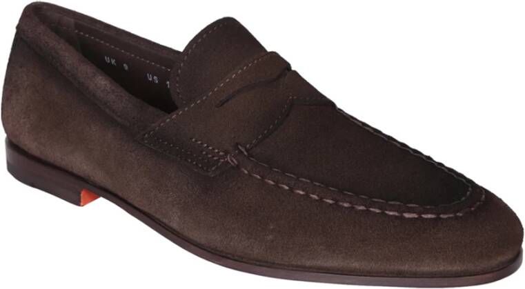 Santoni Bruine Loafer Schoenen voor Mannen Brown Heren