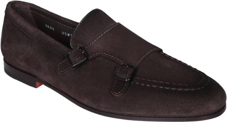 Santoni Bruine Loafer Schoenen voor Mannen Brown Heren