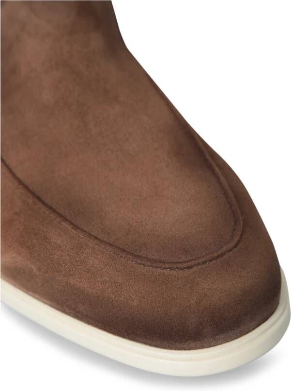 Santoni Bruine Loafers Elegante Stijl