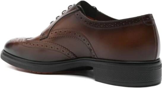 Santoni Bruine Oxford Kalfsleren Schoenen