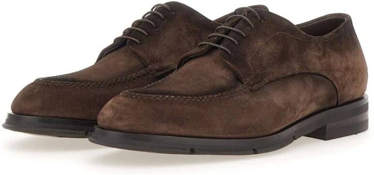 SANTONI Veterschoenen Heren Justin 18567 Maat: 41 5 Materiaal: Suède Kleur: Bruin - Foto 4