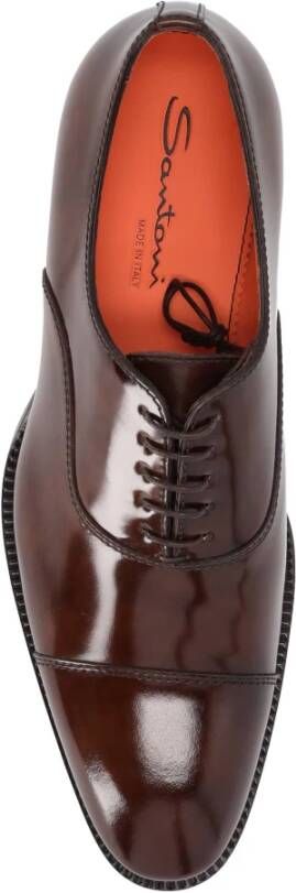 Santoni Bruine platte schoenen Italiaans vakmanschap