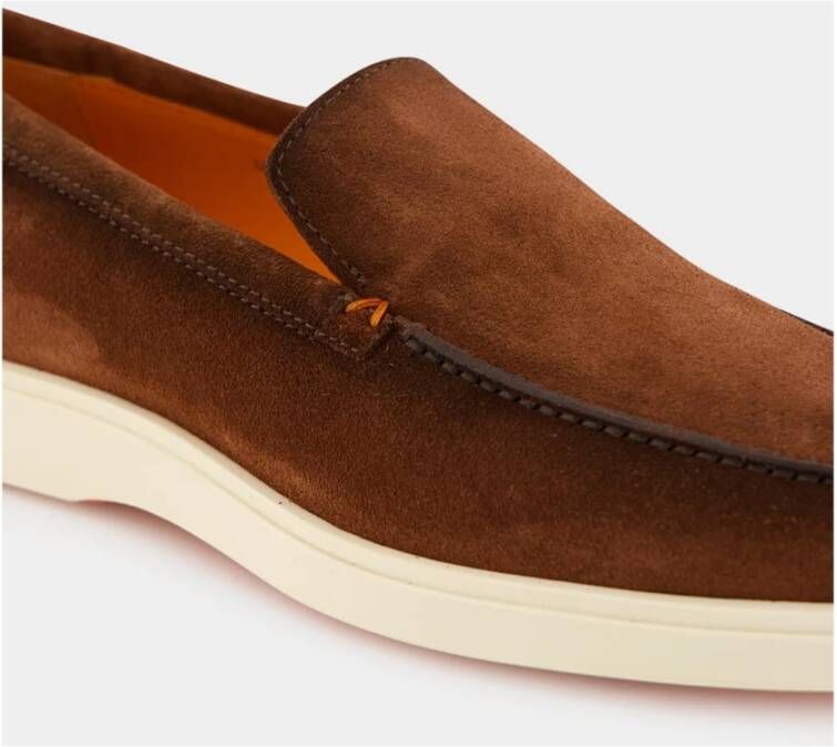 Santoni Bruine Suède Loafers