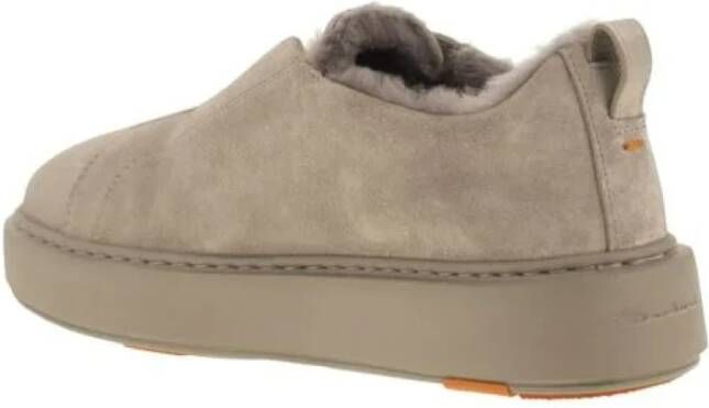 Santoni Bruine Suède Sneakers met Vrouwelijke Touch