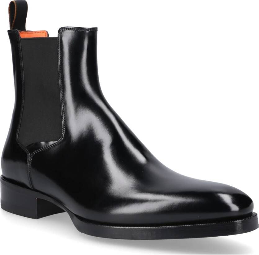 Santoni Elegante Budapest-geïnspireerde Chelsea Boots Zwart Heren